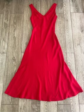 Vintage Kamisato Red V-Neck Maxi Slip Dress